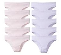10 Pz/set Solido A Costine Mutandine Senza Cuciture In Cotone Solido Biancheria Intima Traspirante Vita Bassa Hip-Covered Slip Lingerie, P, L