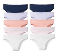 10 Pz/set Solido A Costine Mutandine Senza Cuciture In Cotone Solido Biancheria Intima Traspirante Vita Bassa Hip-Covered Slip Lingerie, AA., L