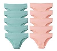 10 Pz/set Solido A Costine Mutandine Senza Cuciture In Cotone Solido Biancheria Intima Traspirante Vita Bassa Hip-Covered Slip Lingerie, N, XXL