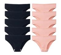 10 Pz/set Solido A Costine Mutandine Senza Cuciture In Cotone Solido Biancheria Intima Traspirante Vita Bassa Hip-Covered Slip Lingerie, H, XL