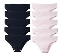 10 Pz/set Solido A Costine Mutandine Senza Cuciture In Cotone Solido Biancheria Intima Traspirante Vita Bassa Hip-Covered Slip Lingerie, E, L