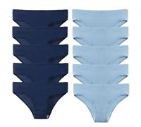 10 Pz/set Solido A Costine Mutandine Senza Cuciture In Cotone Solido Biancheria Intima Traspirante Vita Bassa Hip-Covered Slip Lingerie, J, XXL