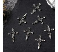 10 Pz/set Vintage Cranio 3D Arte Cuore Punte Decorazioni 3D Manicure Decorazione di Arte Per Le Donne