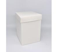 10 PZ SETA BIANCO Scatola BOMBONIERA fondo e coperchio 14x14x20 cm 100M