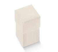 10 PZ SETA BIANCO Scatola per bomboniera fondo e coperchio 12x12x19 cm 0SIP