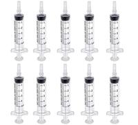 10 pz Siringhe 5 ml, Plastica Sterili Siringhe, Siringhe Senza Ago, Siringhe di Misurazione, Siringa con Tappi per Laboratori Scientifici, Iniettore Animali Domestici, Erogazione di Inchiostro o Colla