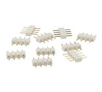 10 PZ Spina Colore Bianco Maschio 4 Pin Per Collegamento Striscia Led RGB Centralina Controller RGB