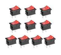 10 pz SPST Snap-in ON-Off 2 Pin Rotondo Snap Rocker Interruttore for Barca Nero AC 250 V 6A 125 V 10A for la Sostituzione di Elettrodomestici(10pcs rocker red)