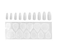 10 pz. Unghie Finte a Pressione Lunga, Copertura Completa, per Donne e Ragazze, Nail Art Fai Te con Adesivi in Gelatina, Materiale ABS Sicuro, Colori Trasparenti, per Feste di (Nakha 42-02)