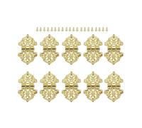 10 Pz Vintage Hollow Fiore Cerniera 53 * 28mm Cerniere In Lega Di Zinco For Scatola Legno Porta Armadio Valigia Ferramenta For Mobili FAI DA TE Facile Pratico(Gold)