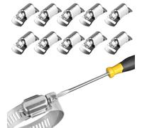 10 PzMorsetti per Tubi Flessibili, Morsetti a Vite per Fascette Stringitubo in Acciaio Inox Regolabili, Mini Clips Fascette Stringitubo, Morsetti per Fissaggio Tubo Acqua Gas Autoveicoli