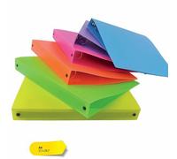 10 RACCOGLITORI 4 ANELLI F.to A4 Diam. 30mm in PPL MORBIDO FLUO - Cod. 19700/10