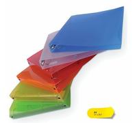 10 RACCOGLITORI 4 ANELLI F.to A4 Diam. 30mm in PPL MORBIDO TRASPARENTE COLORATO