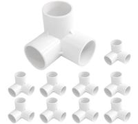 10 raccordi a 3 vie in PVC da 32 mm, resistenti per serre e mobili