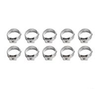 10 raccordi a crimpare in acciaio inossidabile per fascette stringitubo, compatibili con 7 tubi da 14 mm (11,3 mm)