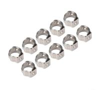 10 raccordi a crimpare in acciaio inossidabile per fascette stringitubo, compatibili con 7 tubi da 14 mm (7 mm)