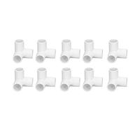 10 raccordi a gomito a 3 vie, diametro interno 20 mm, connettore a gomito in plastica PVC, connettore angolare a T ad angolo retto per tutte le strutture e i telai fai da te (Bianca)
