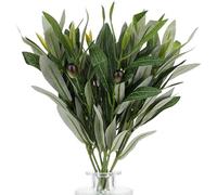 10 rami di ulivo artificiali da 39,9 cm, 10 bastoncini di ulivo finti per vaso di ulivo ghirlanda di fiori verdi per centrotavola, rami di ulivo finti per feste di nozze
