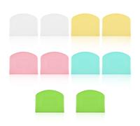 10 raschietti per impasto, in plastica, flessibili, per ciotole, 11,5 x 9,9 cm, per torte, utensili per modellazione di torte, utensili da cucina (bianco, verde, giallo, rosa, blu)