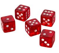 10 RED CASINO STYLE DICE / CRAPS - LARGE 19MM NEW