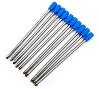 10 Ricariche per Penna, Ricarica Penna in Metallo 7cm per Ufficio Scuola Casa, Blu, Punta 0,5mm