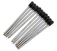 10 Ricariche per Penna, Ricarica Penna in Metallo 7cm per Ufficio Scuola Casa, Nero, Punta 0,5mm