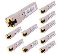 10 ricetrasmettitori modulari 1000BASE-T Gigabit SFP a RJ45 Ethernet in rame per Cisco, Meraki, Ubiquiti, D/TP Link, Supermicro, Netgear, Broadcom, 1.25G SFP-T CAT5E/CAT6 fino a 100 m Mikrotik S-RJ01