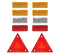 10 riflettori per occhi di gatto, gialli, bianchi e rossi, autoadesivi, triangolari, catarifrangenti, per auto, camion, roulotte