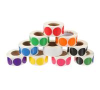 10 Rolls Bollini Colorati Adesivi Rotondi Con Codice Colore Pois