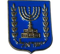 10 Rosa Stato Di Israele Emblema Pin Raffigura Ebraico Tempio Menorah Simbolo