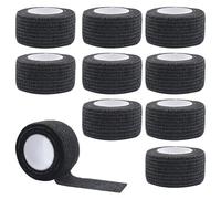 10 Rotoli Benda Elastica Coesiva,Benda Coesiva,Benda Elastica Autoadesiva,Garza Ipoallergenica e Traspirante,per Bendaggio Funzionale Sportivo e Adesivo(2,5cm*4,5m,Nero)