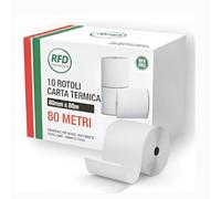 10 Rotoli Cassa 80x80 Termica Fiscale - Alta Qualità Professionali - Lunghezza 80 Metri - BPA Free - Compatibili con Registratore Telematico, Epson, Custom