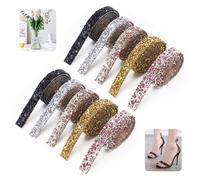 10 rotoli di 5 colori brillanti strass adesivi, adesivi glitterati per progetti creativi, ideali per decorazioni su tazze, borse, telefoni e matrimoni