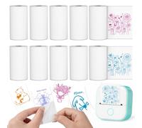 10 rotoli di carta termica per stampante adesiva T02/M02, compatibile con HiMont/Hangrui/Lenudar/MYSTILUCK/eSynic ESY337/HUIJUTCHEN, carta adesiva per fotocamera per bambini, stampa istantanea, colore