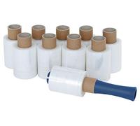 10 rotoli di pellicola estensibile a mano, trasparente, 100 mm, 23 µm con 150 m (0,015 euro/m)