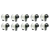 10 Rotoli DK-22223 Etichette a Lunghezza Continua Compatibile con Brother, 50mm x 30.48m, 10 Etichette per Stampanti di Etichette Brother QL
