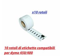 10 rotoli ETICHETTE COMPATIBILI 28x89mm.DYMO LABELWRITER Cod99010 130 Etichette