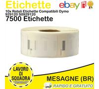 10 Rotoli Etichette Compatibili Dymo 929120 S0929120 25x25 mm LabelWriter 7500
