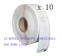 10 Rotoli Etichette per DYMO 11352 54mmX25mm LABELWRITER 310 320 330 Series 450