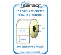 10 ROTOLI ETICHETTE TERMICHE ADESIVE 100X150 mm 400 Pz ZEBRA GODEX TSC CITIZEN