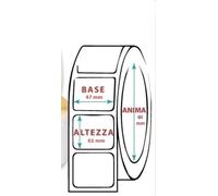 10 ROTOLI ETICHETTE TERMICHE ADESIVE 47X61MM DA 1000 ETICHETTE FORO 40