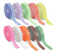 10 Rotoli Nastro Autoadesivo Strass, Strisce Strass Scintillanti Cristallo Strisce Adesive Multiuso con Strass Scintillanti per Decorazioni Artistiche Fai da Te per Tazze Telefoni Computer