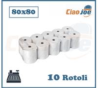 10 Rotoli Termici 80x80mm - Carta Omologata Registratore Cassa Anima 12