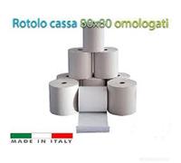 10 ROTOLI TERMICI mm 80x80 Carta Termica Anima 12 Omologati Registratore Cassa