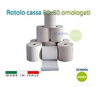 10 ROTOLI TERMICI mm 80x80 Carta Termica Anima 12 Omologati Registratore Cassa
