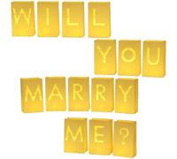 10 sacchetti di carta per decorazioni per proposte, sacchetti luminari con lettere scavate, sacchetti luminosi con scritta "Will You Marry Me", per San Valentino, romantiche lanterne di confessione