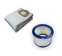 10 sacchetti filtranti Kallefornia K911 e 1 filtro lavabile PES K704A adatto per Metabo ASA 25 L PC micropile aspirapolvere classe L con tappo antipolvere sacchetti in tessuto non tessuto
