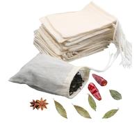 10 sacchetti filtranti riutilizzabili per tè, zuppe, brodo di ossa, spezie, colino in mussola, sacchetti di garza in cotone naturale non sbiancato, per caffè freddo (7,6 x 10,2 cm)