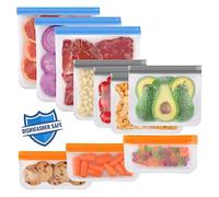 10 Sacchetti Freezer, Sacchetti Alimenti Richiudibili, Sacchetti Riutilizzabili Senza BPA per Verdure, Latte, Snack e Carne Multicolore(3 Galloni 4 Panini 3 Snack)
