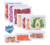 10 Sacchetti Freezer, Sacchetti Alimenti Richiudibili, Sacchetti Riutilizzabili Senza BPA per Verdure, Latte, Snack e Carne Bianco(3 Galloni 4 Panini 3 Snack)